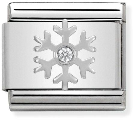 Nomination Classic Silver Cubic Zirconia Snowflake Christmas Charm