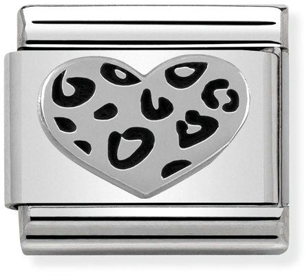 Nomination Classic Silver Oxidised Symbols Leopard Heart Charm