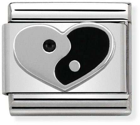 Nomination Classic Silver Symbols Ying Yang Heart Charm
