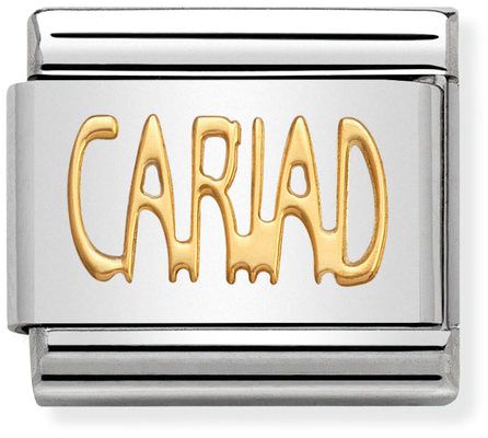 Nomination Classic Gold Writings Cariad Charm