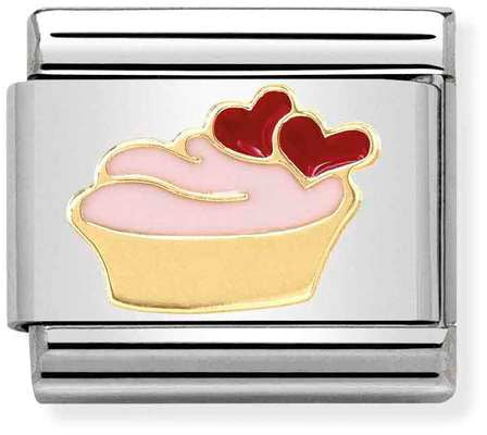 Nomination Classic Gold Symbols Muffin With Hearts Charm