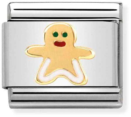 Nomination Classic Gold Symbols Gingerbread Man Charm