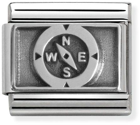Nomination Classic Silver Oxidised Plates Compass Charm