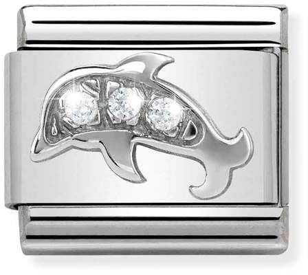 Nomination Classic Silver Cubic Zirconia Symbols Dolphin Charm