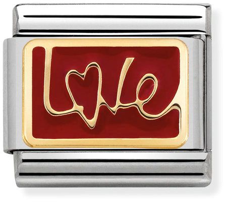 Nomination Classic Gold Plates Love In Italics Charm