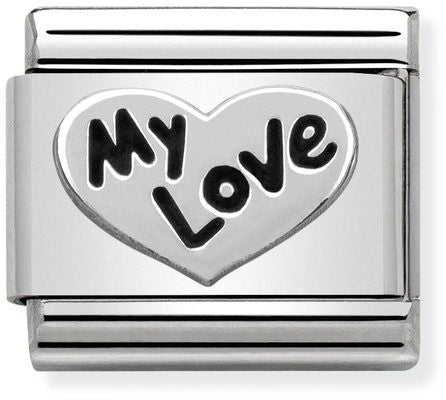 Nomination Classic Silver Oxidised Symbols My Love Heart Charm