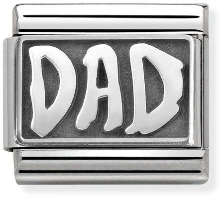 Nomination Classic Silver Oxidised Plates Dad Charm