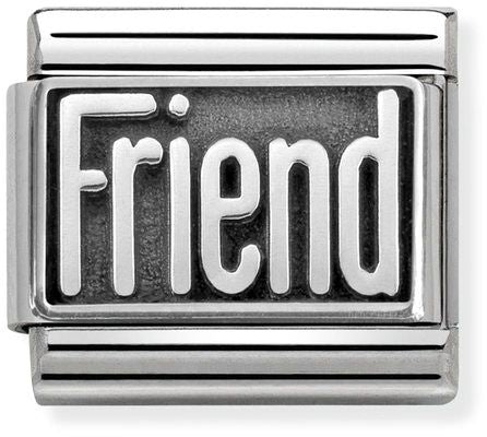 Nomination Classic Silver Oxidised Plates Friend Charm