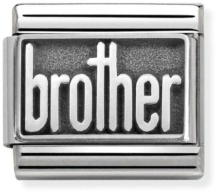 Nomination Classic Silver Oxidised Plates Brother Charm