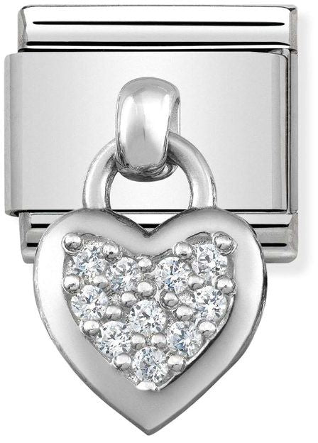 Nomination Classic Silver Charm Heart Drop Charm