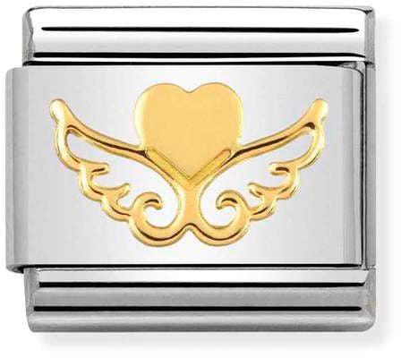 Nomination Classic Gold Love Heart With Wings Charm