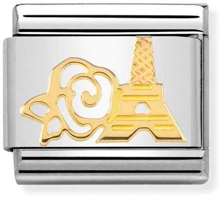Nomination Classic Gold Symbol Madame Monsieur Rose and Eiffel Tower Charm