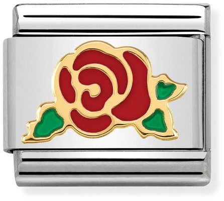 Nomination Classic Gold Symbols Red Rose Charm