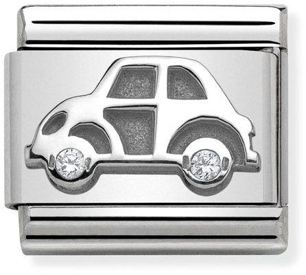 Nomination Classic Silver Cubic Zirconia Symbols Car Charm
