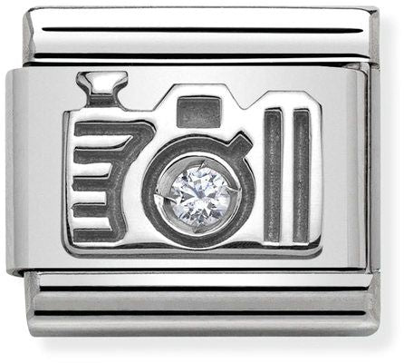Nomination Classic Silver Cubic Zirconia Symbols Camera Charm