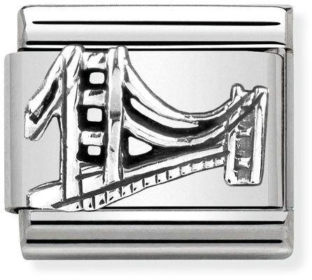 Nomination Classic Silver Monument Relief Golden Gate Bridge Charm