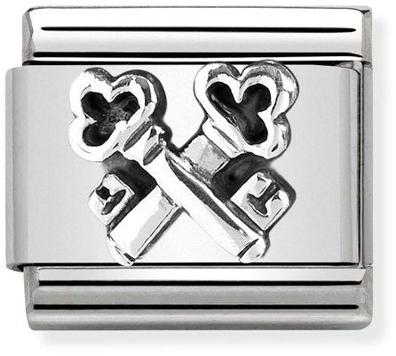 Nomination Classic Silver Monument Relief Keys Of Saint Peter Charm