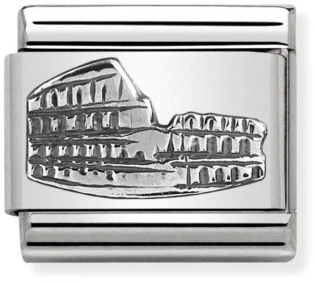 Nomination Classic Silver Monument Relief Colosseum In Rome Charm