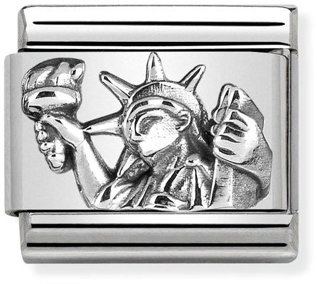 Nomination Classic Silver Monument Relief Statue Of Liberty Charm