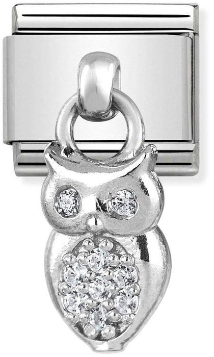 Nomination Classic Silver Charm Owl Drop Charm