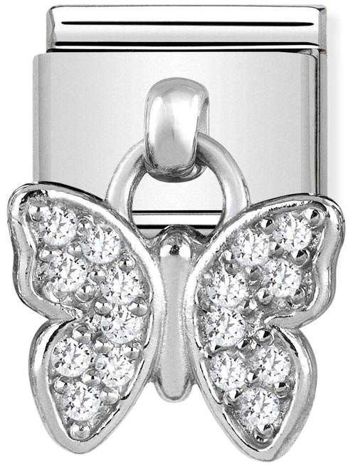 Nomination Classic Silver Charm Butterfly Drop Charm