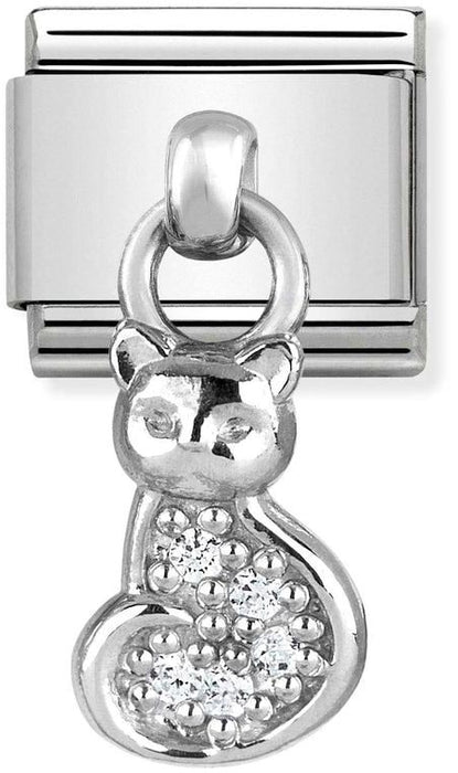 Nomination Classic Silver Charm Cat Drop Charm