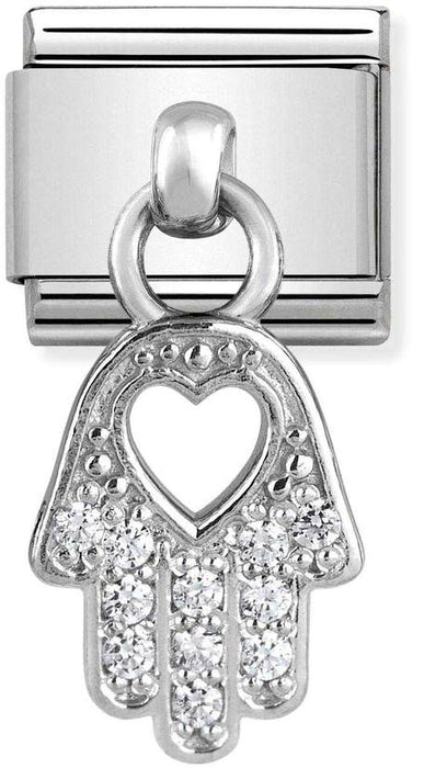 Nomination Classic Silver Charm Hand Of Fatima Drop Charm