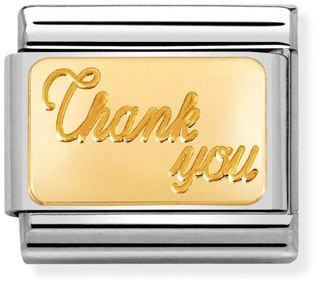Nomination Classic Gold Engraved Signs Thank You Charm
