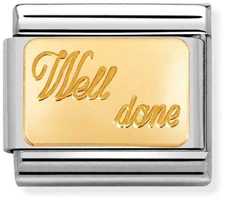 Nomination Classic Gold Engraved Signs Well Done Charm