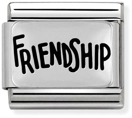 Nomination Classic Silver Oxidised Plates Friendship Charm
