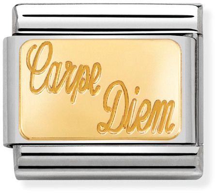 Nomination Classic Gold Engraved Signs Carpe Diem Charm