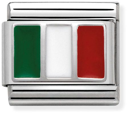 Nomination Classic Silver Flags Italy Flag Charm