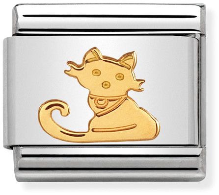Nomination Classic Gold Animals Sitting Cat Charm