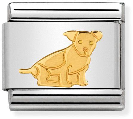Nomination Classic Gold Animals Sitting Dog Charm
