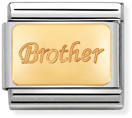 Nomination Classic Gold Engraved Signs Brother Charm