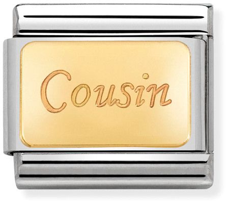 Nomination Classic Gold Engraved Signs Cousin Charm