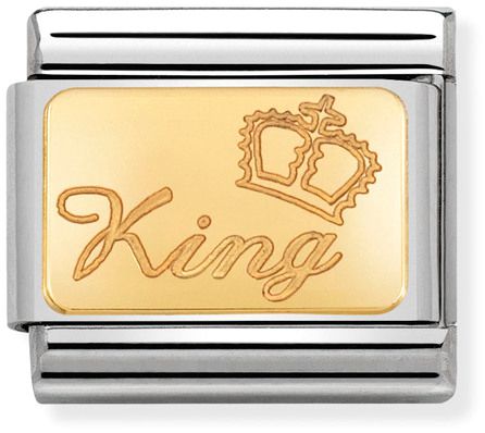 Nomination Classic Gold Engraved Signs King Charm
