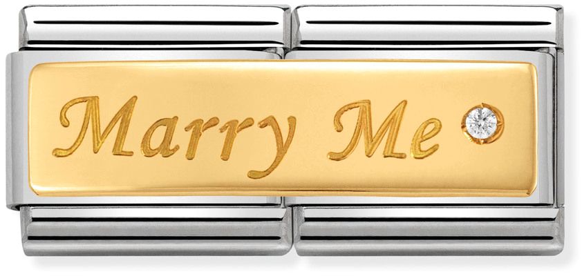 Nomination Classic Gold Double Engraved Marry Me Charm