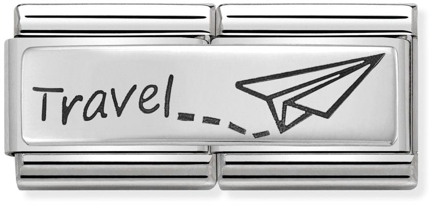 Nomination Classic Silver Double Engraved Travel Charm