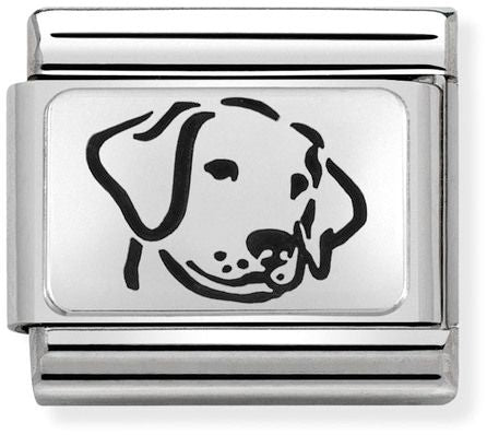 Nomination Classic Silver Oxidised Plates Dog Charm