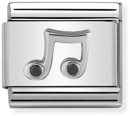 Nomination Classic Silver Cubic Zirconia Symbols Music Note Charm