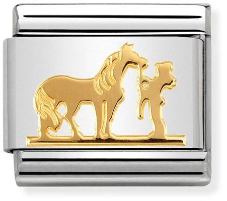 Nomination Classic Gold Animals Horse with Rider Charm
