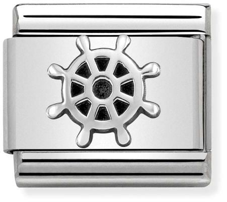 Nomination Classic Silver Oxidised Symbols Boat Wheel Charm
