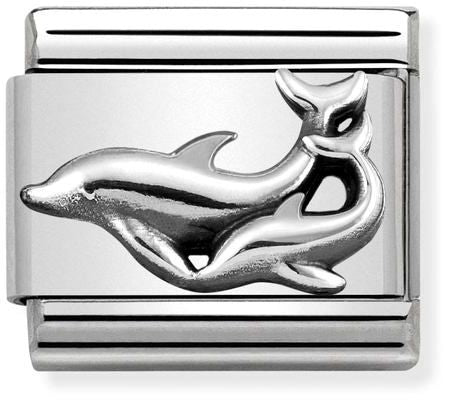 Nomination Classic Silver Oxidised Symbols Dolphin Charm
