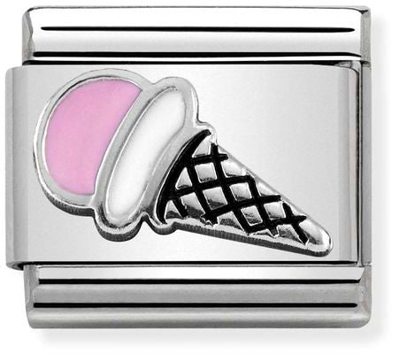 Nomination Classic Silver Symbols Pink Ice Cream Charm