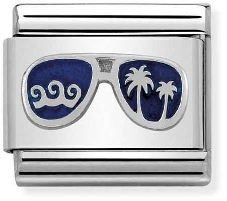 Nomination Classic Silver Symbols Blue Miami Sunglasses Charm