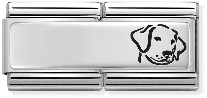 Nomination Classic Silver Double Engraved Dog Charm