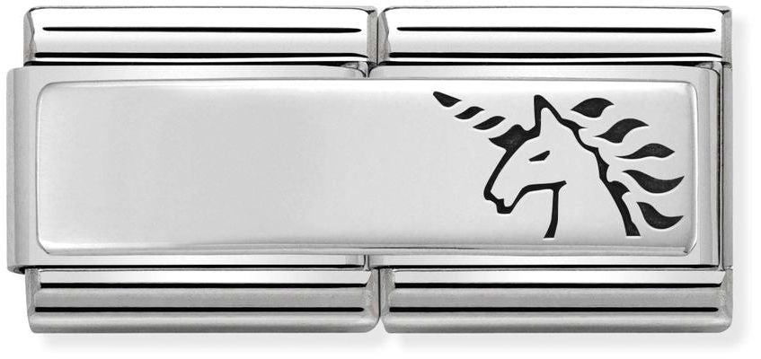 Nomination Classic Silver Double Engraved Unicorn Charm
