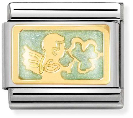 Nomination Classic Gold Plates Messenger Angel Good Luck Charm