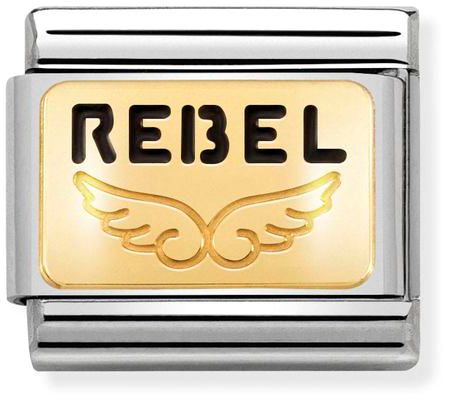 Nomination Classic Gold Plates Angel Rebel Charm